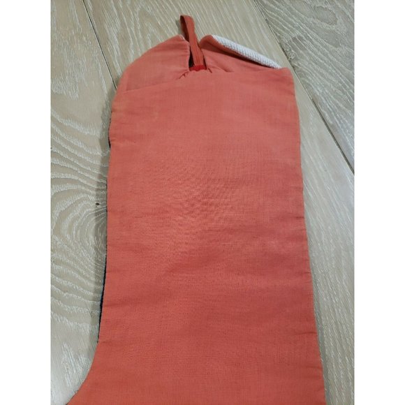 Vintage Blank Needlepoint Christmas Stocking Texturized Angel Playing Harp 21" - Picture 6 of 8